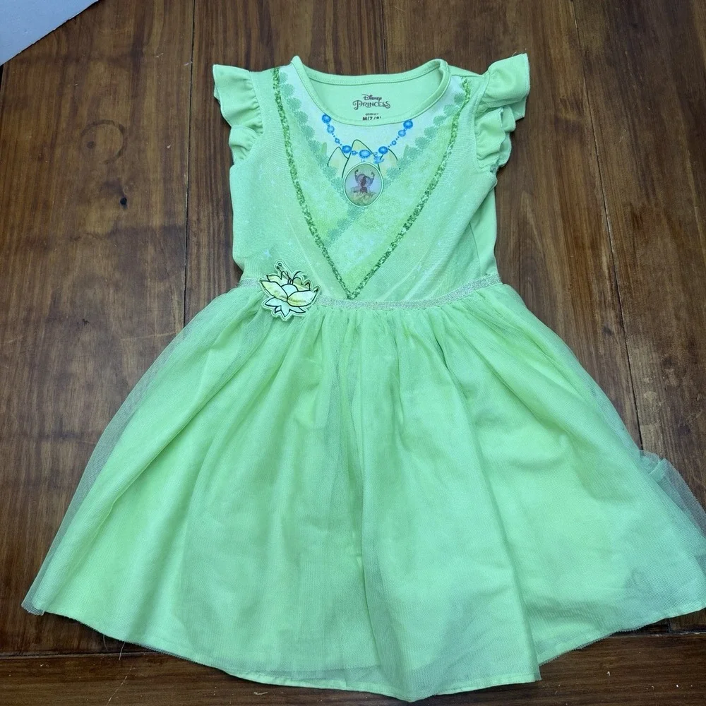 Disney Princess Tiana Dress Costume Cosplay Size 7/8 Hologram Halloween - Picture 4 of 7